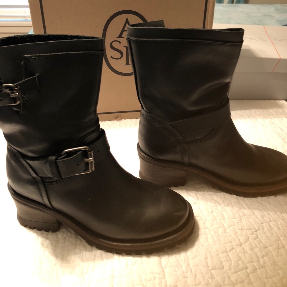 Ash Italia Leather Moto Boot